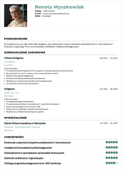 przykładowe CV emeryt